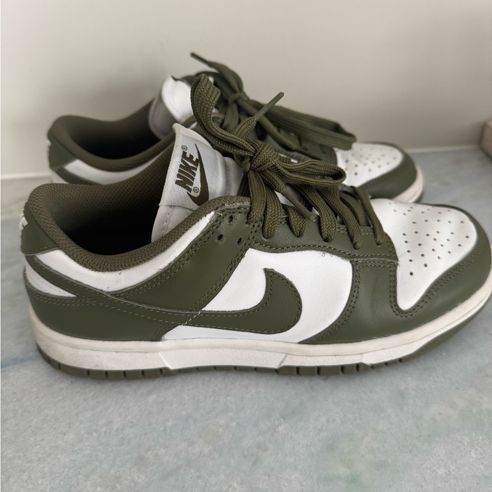 Olive green Nike dunks